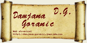 Damjana Goranić vizit kartica
